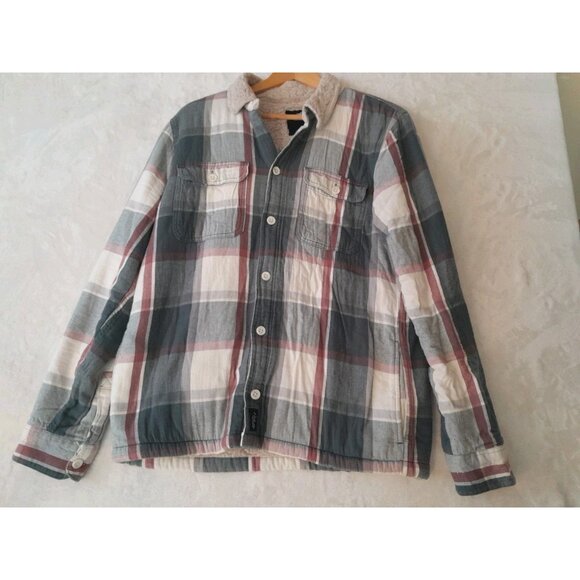 Hollister Mens Fleece Lined Shacket Outdoor School Work Size Pockets Medium - Picture 1 of 8